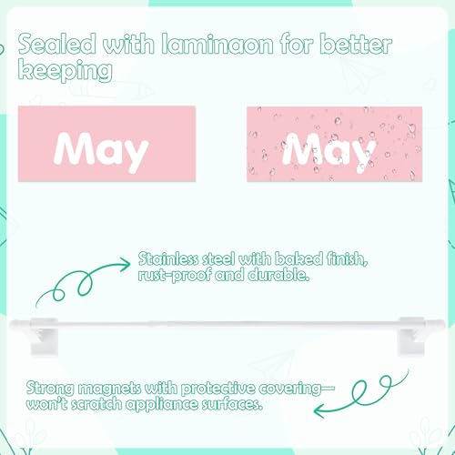 Boho Magnetic Flip Calendar for Classroom, Adjustable Rod Date Flip - color: 10-2