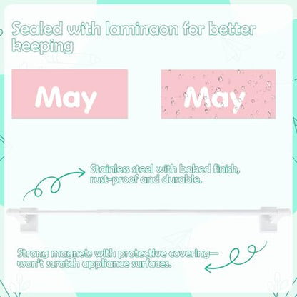 Boho Magnetic Flip Calendar for Classroom, Adjustable Rod Date Flip - color: 10-2