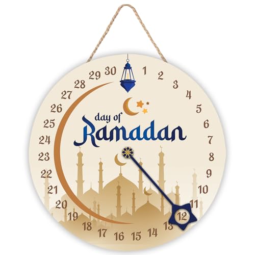 Ramadan Advent Calendar Countdown, Door Hanging Decorations for Ramadan Home Sign