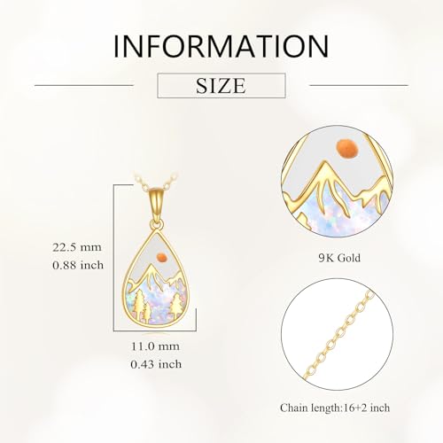 DOVRAN 9K/10K/14K Solid Gold Necklace for Women Real Yellow Gold Faith Pendant Jewelry Mother's Day Birthday Gift for Wife Mom - color: A04-9K Mustard Seed