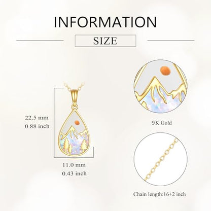 DOVRAN 9K/10K/14K Solid Gold Necklace for Women Real Yellow Gold Faith Pendant Jewelry Mother's Day Birthday Gift for Wife Mom - color: A04-9K Mustard Seed