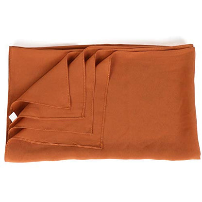 Yeieeo Chiffon Head Wraps for Women - Solid Color Fashion Bubble Chiffon Scarf Hijab - color: Copper
