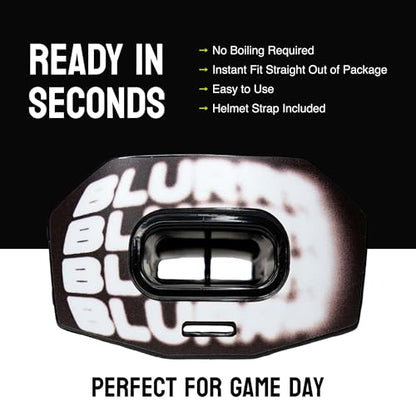 DAMAGE CONTROL Youth Football Mouth Guard – Breathable No Boil Mouthpiece, Protects Lips & Teeth, Works with Braces, Includes Helmet Strap – Sports Gear & Accessories (Blurr) - color: Blurr