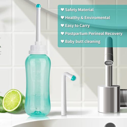 LIVE4COOL Peri Bottle for Postpartum Travel Bidet Perineal Care 16.9oz/500ml for Mom and Baby Clean,Portable Squeeze Bottle with 2 Rinse Tubes for Baby Female Menstruation Cleaning Lochia Hemorrhoids