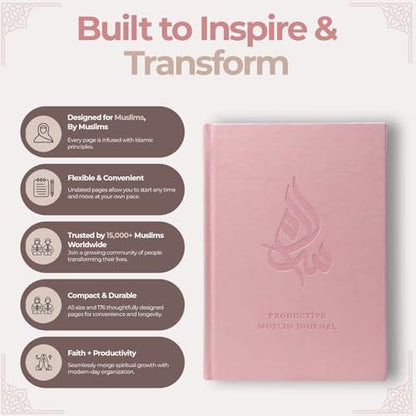 Salam Journal, Islamic Daily Planner with Prayer Tracker, Daily Hadith and Duas, Undated Layout & Tracing Quran Mushaf with Full Juz 1 to 30 | Ideal Book for Writing and Learning Quran Text Bundle