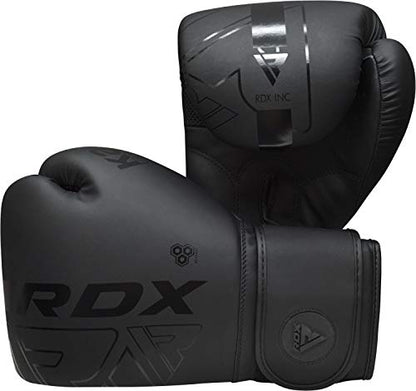 RDX Boxing Gloves, Pro Training Sparring, Maya Hide Leather, Muay Thai MMA Kickboxing, Men Women Adult, Heavy Punching Bag Focus Mitts Pads Workout, Ventilated Palm, Multi Layered, 8 10 12 14 16 18 Oz - color: BLACK, size: 10 OZ
