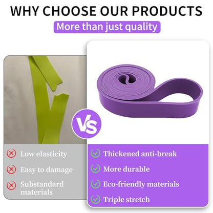 12-Pack Resistance Bands Set - Pull Up Assist, Strength Training & Physical Therapy for Home Gym | Exercise Loop Bands for Men & Women - color: Purple 35-85lbs