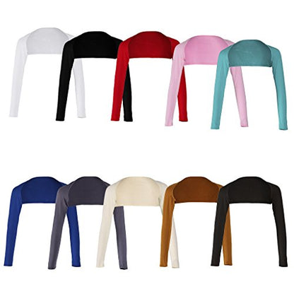 LoveinDIY Full Arm Sleeves Shrug Hijab Ramadan Islamic Stretchy Modal One Piece - color: White