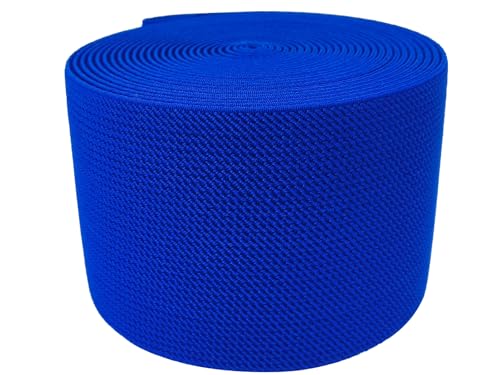 Royal Blue Wide Knit Elastic Band for Sewing 3 inch 5yards Double-Side Twill Woven Elastic Heavy Stretch Elastic Spool Band for Sewing Pants Waist-Wigs-Skirts-Craft-DIY Projects - color: Royal Blue #10