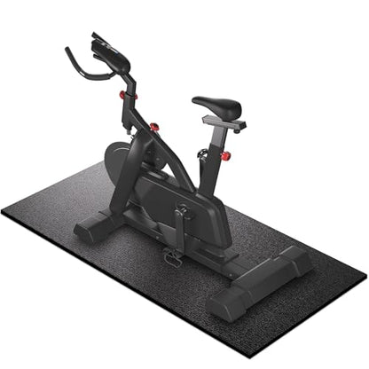 GymCope Treadmill Mat for Hardwood Floor Carpet 7'x3'/6'x3'/6'x2.5'/4'x2' | 6mm Thick Exercise Equipment Gym Mat, Compatible with Peloton Bike, Indoor Spin Bike, Elliptical - color: 72"x36"x6mm High-density-black