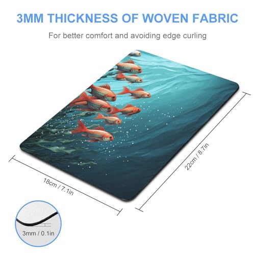 Square Mousepad Fish Aquarium Mouse Pad for Computer Mouse Mat Anti-Slip Rubber Mouse Pad for Office Laptop Waterproof Mouse Pads 8.7 * 7.1 * 0.1 Inch