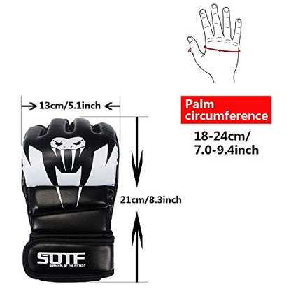 SOTF Punching Gloves for Adults MMA Training Gloves Men Fight Boxing Gloves Open Fingers Women - color: white