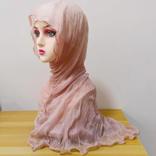 Premium Hijab Head Scarf Shawl Wrap for Muslim Women Lightweight Scarf for women - color: 09~bright Pink