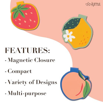Karma, Magnetic Bookmarks Set of 3, Cute Bookmarks for Women, Page Markers for Students Teachers Reading, Must Read