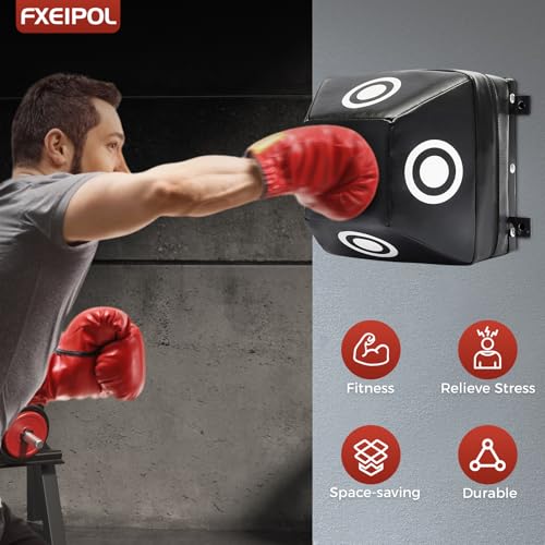 Wall Mount Boxing Training Bag - Uppercut Boxing Training Punching Target - Heavy Punching Bag for Adults for Bedroom/Living Room/Gym - color: Black S (11.81*11.81*9.84 Inch)
