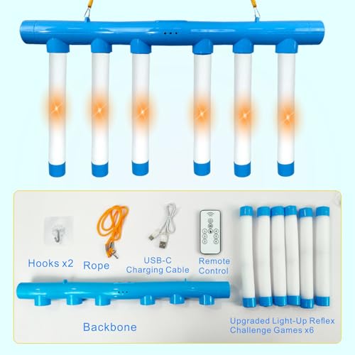 Reflex Drop Sticks Challenge Game with Remote Control - 3 Adjustable Speed Modes, Light-Up Hand-Eye Coordination & Reaction Training Toy, Fun Glowing Catch Game for Kids & Adults
