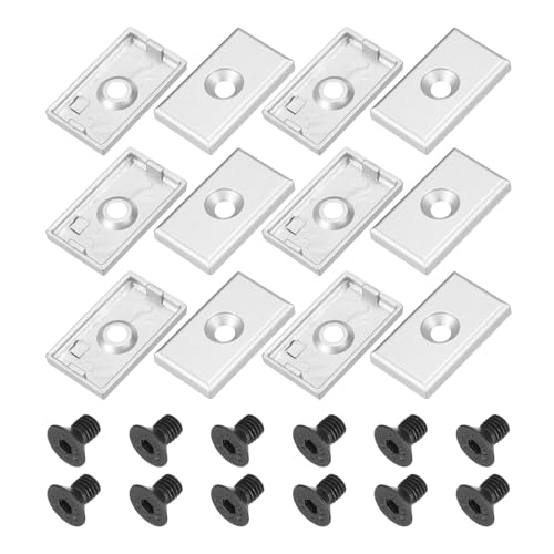 MECCANIXITY 12 Pcs 2035 T-Slot 5.5mm Hole Dia Aluminum Extrusion End Cap 35x20mm Silver for Fish Tank Rack, Storage Rack with Push-in Fastener - color: Silver, size: 35x20mm,5.5mm Dia