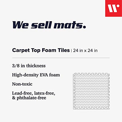 We Sell Mats 3/8 Inch Thick Interlocking Foam Carpet Tiles Durable Carpet Squares Anti Fatigue Support for Home Office or Classroom Use - color: Olive, style: 16 Square Feet (4 Tiles)