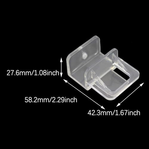 4PCS Transparent PC Plastic Aquarium Lid Clips with Screw Mesh Panel Anti Escape Fixing Clamp Suitable for 0.8 Inch Aquarium Glass Wall