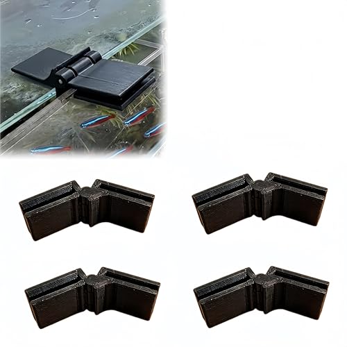 Aquarium Lid Hinge for Glass and Acrylic Panels, Replacement Connector for Fish Tank Cover, Clear Compact Hinge for Aquarium Terrarium Lid