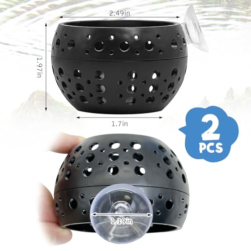 Fhiny 2 PCS Betta Hide, Beta Fish Tank Decor, Suction Cup Shrimp Tunnel, Betta Resting Spot, Aquarium Hammock Hideout Cave for Guppy Resting(Black)