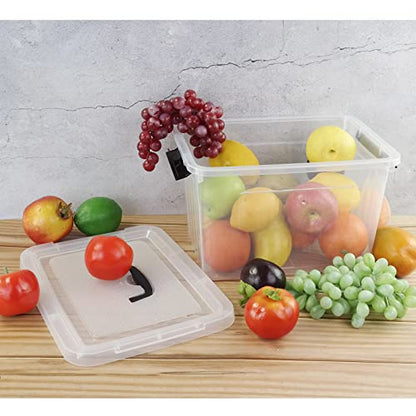 Kekow 6-Pack 10 L Plastic Storage Boxes, Clear Plastic Storage Bins with Lids - size: 10 L