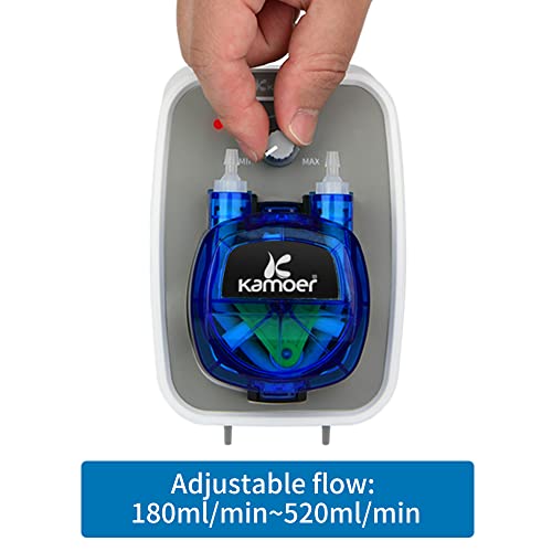 Kamoer KCPA600 24V Peristaltic Pump High Flow Rate Liquid Dosing Pump 180-520ml/min Adjustable, Norprene Tube 4mm ID x 7.2mm OD