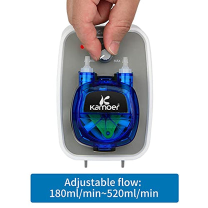Kamoer KCPA600 24V Peristaltic Pump High Flow Rate Liquid Dosing Pump 180-520ml/min Adjustable, Norprene Tube 4mm ID x 7.2mm OD