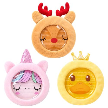 Hilph Kids Ice Packs for Boo Boos, Reusable Gel Cold Packs for Toddlers Injuries, 3 Pcs Hot & Cold Compress with Cute Plush Sleeves for Pain Relief, Fever, Wisdom Teeth, First Aid, Bumps (Unicorn) - style: A-Duck&elk&unicorn