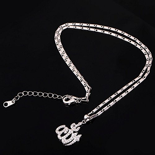 U7 Allah Pendant Necklace with Chain Platinum / 18K Gold Plated Muslim Jewelry Islamic Pendant - color: Personalized Platinum Iced Out Allah