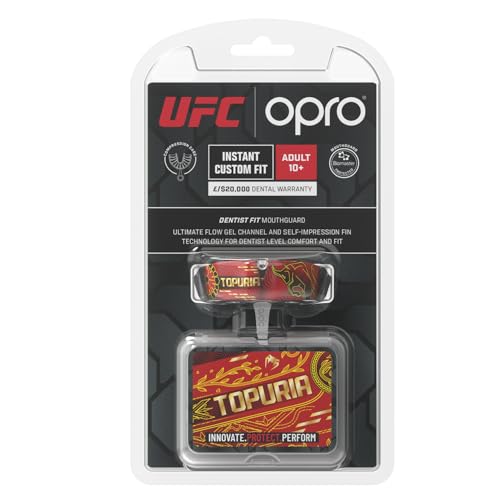 OPRO Official UFC Fighter Collection Ilia Topuria Instant Custom-Fit Mouthguard – Self-Fit Gum Shield for MMA, Boxing & Combat Sports - color: Ilia Topuria