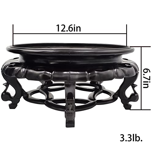 fengshuisale Oriental Furniture Fishbowl Stand Vase Base Stable Home Decoration Display Stand（12.6 in）