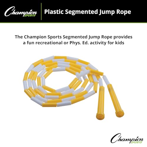 Champion Sports Plastic Segmented Jump Rope - color: White/Yellow (8 Feet)