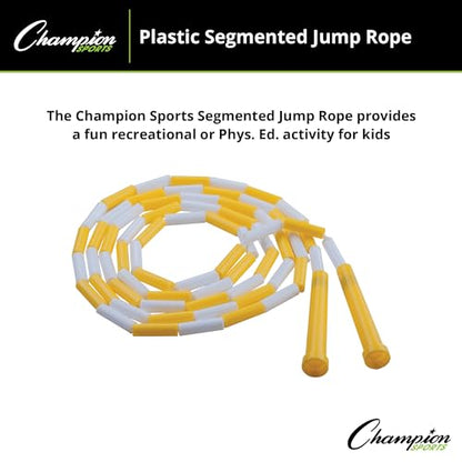 Champion Sports Plastic Segmented Jump Rope - color: White/Yellow (8 Feet)