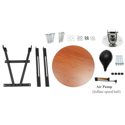 Speed Bag Platform, 24 Inch Wooden Swiveling Boxing Training Speed Bag Platform with Adjustable Height Wall Mount Professional Fitness Ball Boxing Reaction Training Kit for Home Fitness