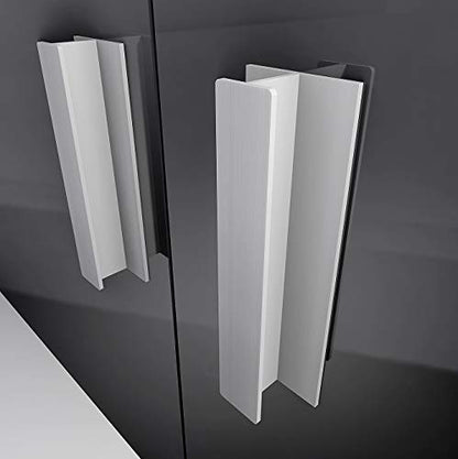 HRX Self-Adhesive Edge Fingerpull Door Handle - Easy to Install Screwless Peel and Stick on Glass, Wood, Metal, Plastic - Sliding Doors Knob for Kitchen Fronts, Drawers & Dressers Panels - 2 Pack - color: Clear Polished