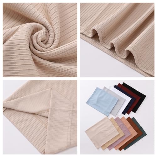 4 Pieces Ribbed Inner Cap Hijab for Women Muslim Underscarf Hat Bonnet Islamic Stretch Tube Cap Turban Headband - color: Purple Wine Blue Green