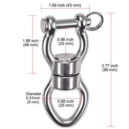 SELEWARE Heavy Duty Bearing Swing Swivel, 360° Rotation Hanging Accessory | Quiet Smooth Rotation, Supports Up to 1200LB, 1 Pack, Removable Buckle for Swings, Hammocks, Tire Swings and Heavy Bags - color: Swivel (D) Only