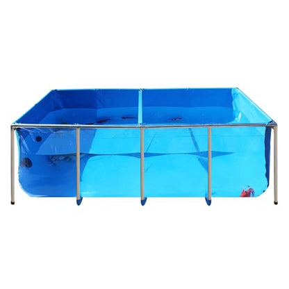 PVC KOI Aquarium Tank, Temporary Fish Tank with Clear Viewing Panel, KOI/Goldfish Pond with 304SS Frame & Drain Valve(70.9" L*39.4" W*31.5" H, About 345Gal Water Capacity) - size: 70.9INCH
