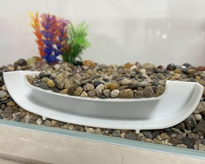 Aquarium Tunnel Shelter Tube, Fish Shrimp Cave Hideout for Aquariums, Acrylic Fish Viewing Tunnel, Shrimp Habitat Tube -White 7.8" X 1.8" X 1"
