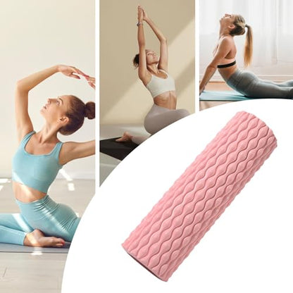 Sports Foam Roller -15inch Tissue Massager, Yoga Muscle Roller | Deep Tissue Massage Fitness Foam Rollers, Foam Muscle Water Drop Roller, Column Indoor Home Muscle Relaxation Foam Roller Fitness Yoga - color: Pink