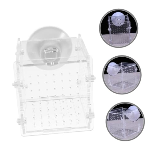 COHEALI Fish Isolation Case Acrylic Breeding Box 8x8x8.8 Cm Aquarium Nursery Divider for Betta Guppy Shrimp Hatchery Tank