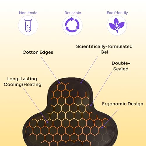 ZENKEYZ Reusable Gel Shoulder Ice Pack - 8x10 in, Black | Reusable hot & cold gel wrap - flexible - Use for shoulder, knee, ankle & back pain, injuries & sport
