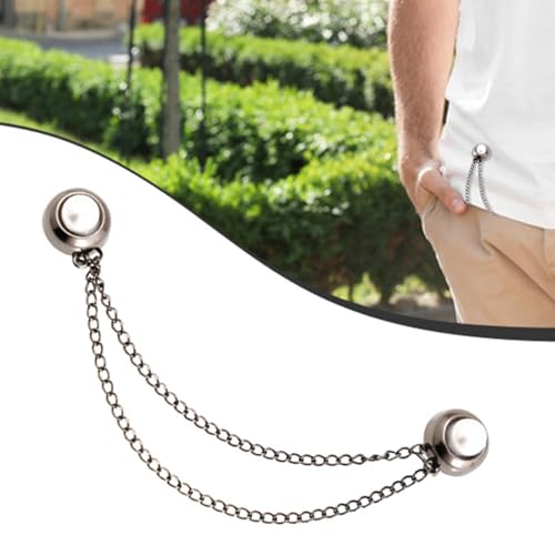 Magnets for Clothing,Magnetic Retaining Buckle | Multifunctional Magnetic Clothing Clips, Powerful Hijab Magnets with Chain - color: Black