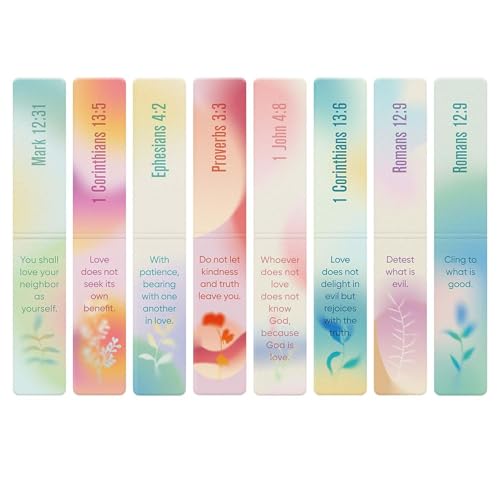 Morjor 8 Pcs Magnetic Bible Verse Bookmarks with Envelope, Mother's Day Christian Gift, Inspirational Christian Bookmarks, Bible Bookmarks for Women and Men, Love & Care 4 - color: Love & Care 4