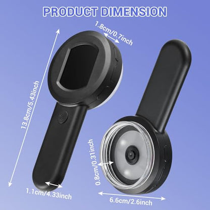 100X Digital Magnifying Glass- Coin Magnifying Glass with 2'' Screen, Portable Handheld Kids Microscope, Jewelers loupe with Light, for Trichome, USB Coin Magnifier for Collector, Mini Scope for Bug