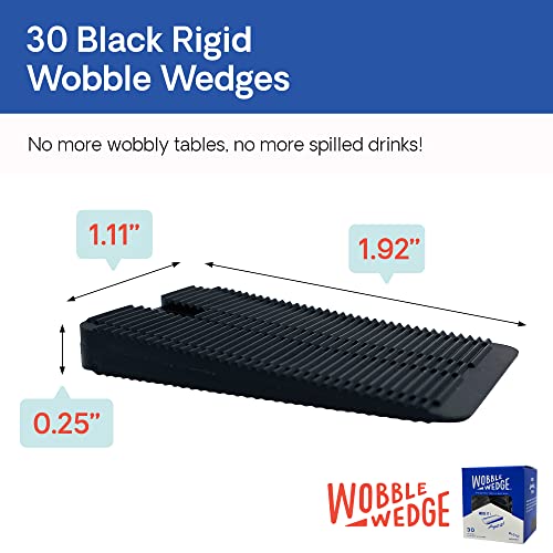 Wobble Wedge Rigid Heavy Duty Leveling Plastic Shims, Black, 30-Pack | Made in USA Rigid Shims with Tough, Durable, Interlocking Non-slip Grip Design; Multipurpose Leveling for Varied Projects - size: 30