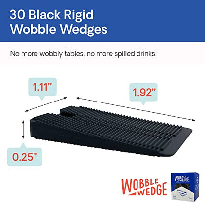 Wobble Wedge Rigid Heavy Duty Leveling Plastic Shims, Black, 30-Pack | Made in USA Rigid Shims with Tough, Durable, Interlocking Non-slip Grip Design; Multipurpose Leveling for Varied Projects - size: 30