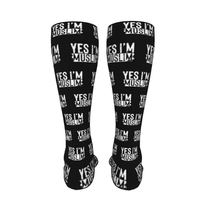Muslim Islam Arabic Islamic Religious Allah God Be Casual Long Socks for Men's and Women's Soft Comfortable Warm