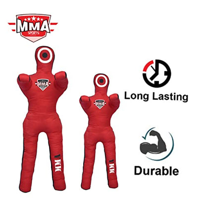 MMA Sports Brazilian JIU Jitsu Grappling Submission Throwing Dummy Punching Heavy Bag Kick Boxing Dummies UNFILLED - color: Red-1, size: 5ft, style: Standing